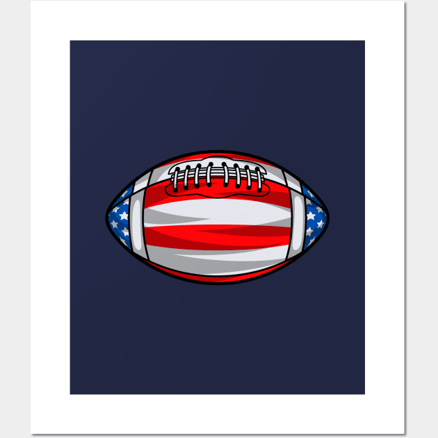 American Football American Flag Wall Art by Ardhsells